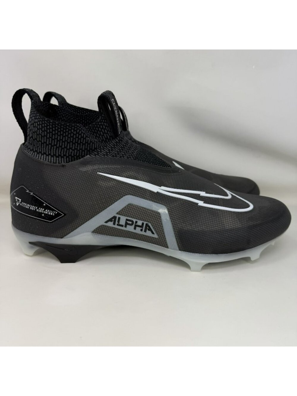 Nike Alpha Menace Elite 3 Flyknit Football Cleats Black Men's Size 16